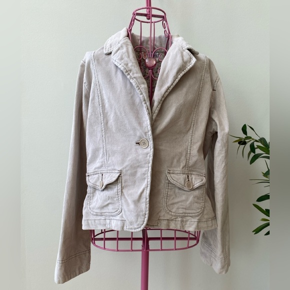 bill blass Jackets & Blazers - Bill Blass Corduroy Blazer Jacket Women's Petite Large Tan Y2k Preppy Vintage
